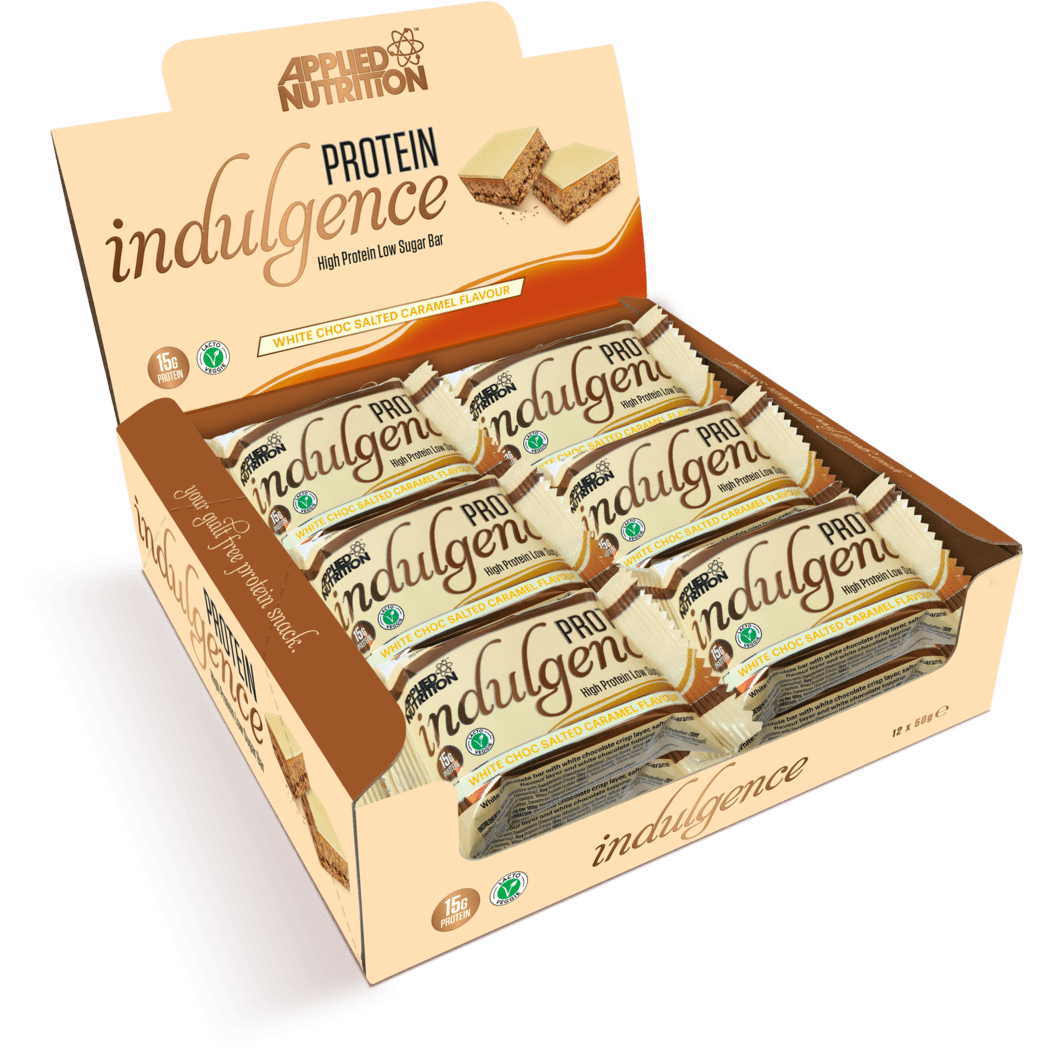 Applied Nutrition Protein Indulgence Bar Box of 12 Bars White Choc Salted Caramel